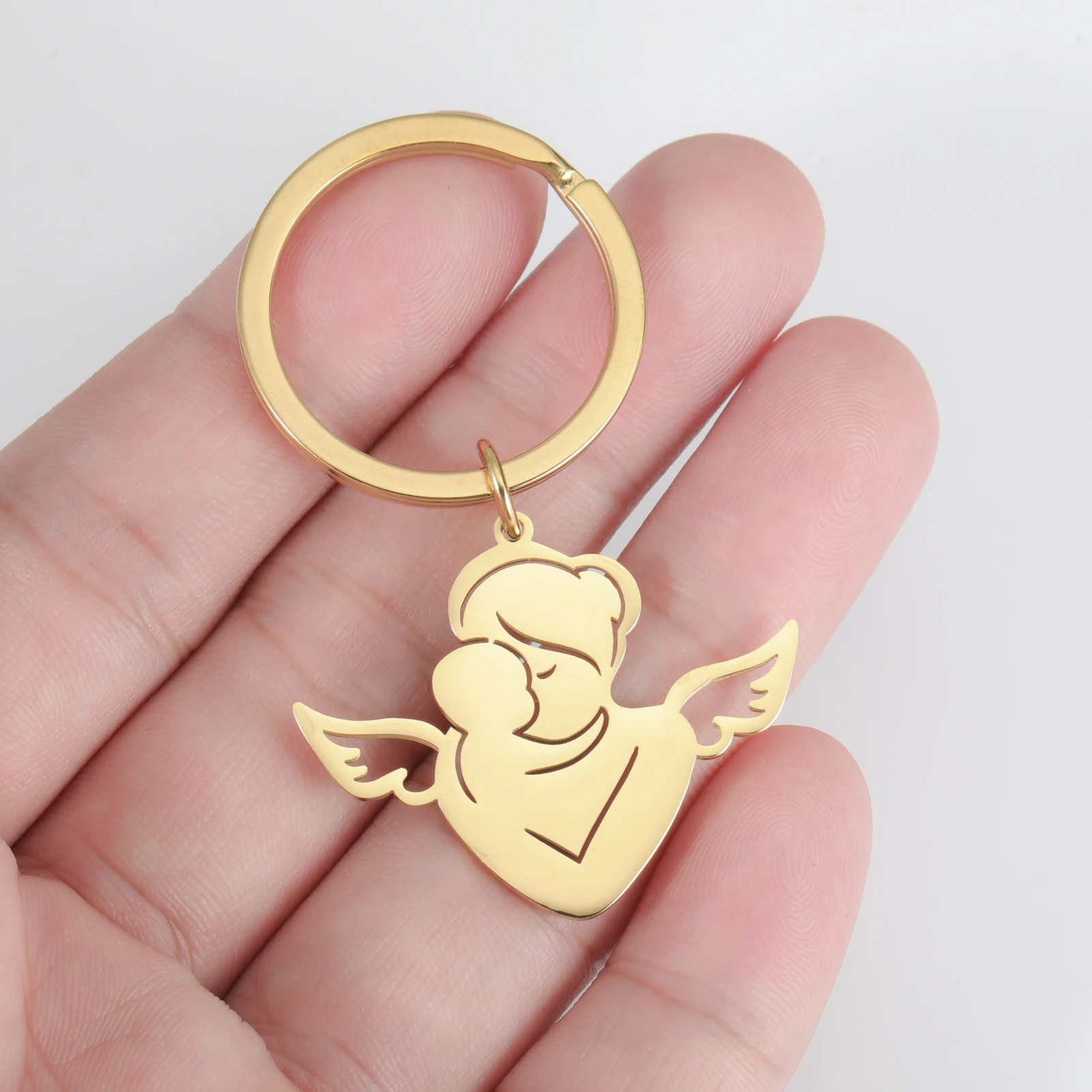 Lucktune Super Mom Baby Family Keychain Mother Kid Maternal Love Forever Heart Key Chain for Woman Men Jewelry Accessories Gift