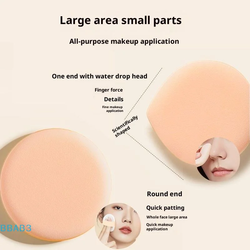 【B】カラフルな涙型メイクアップスポンジ、ソフトなノンラテックスファンデーションブレンダー、リキッド＆パウダー用の伸縮性のあるリボンパフ、メイクアップツール