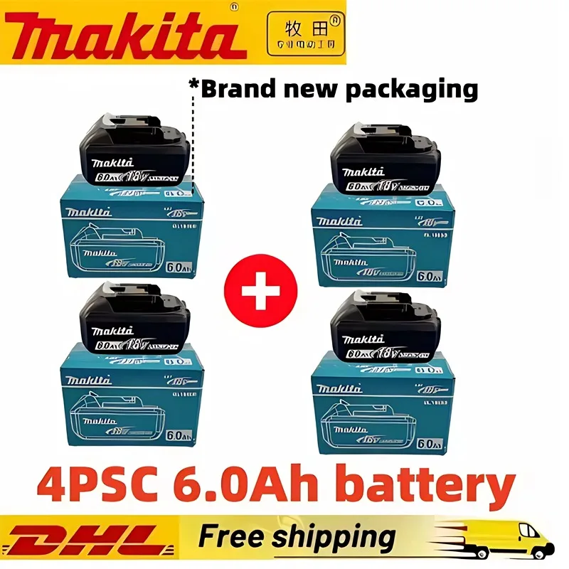

2025original makita battery, makita 18v Tools Lithium Battery 6Ah/5Ah/3Ah makita DTW700 DDF487 DTD173 DGA404 HR140D DJV182