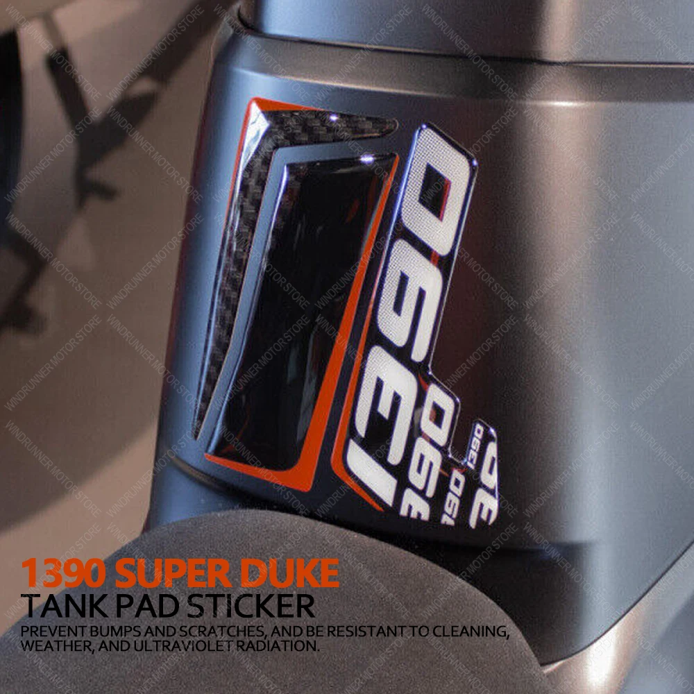 For 1390 Super Duke Motorcycle Accessories Waterproof Protective Tank Pad Sticker 3D Epoxy Resin Protective Sticker