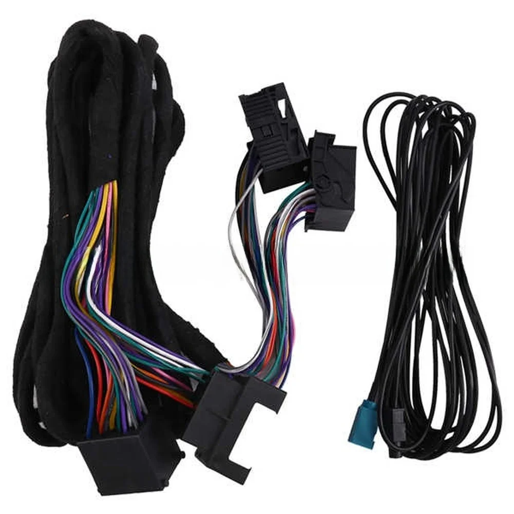 Head Unit Adapter Radio Wiring Harness Car Radio Installation Black 4-head Connector 600CM Length ABS Material