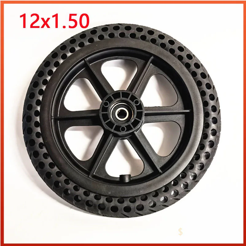 12 Inch 12 * 1.5 Elderly Scooter Electric Wheelchair Tire Front Wheel 12x1.50 Honeycomb Solid Tire Assembly