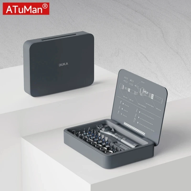 

DUKA RS2 40 in 1 Ratchet Screwdriver Set Magnetic Wrench Semi-automatic Multi-purpose Sleeve Toolbox For Mobile Phone