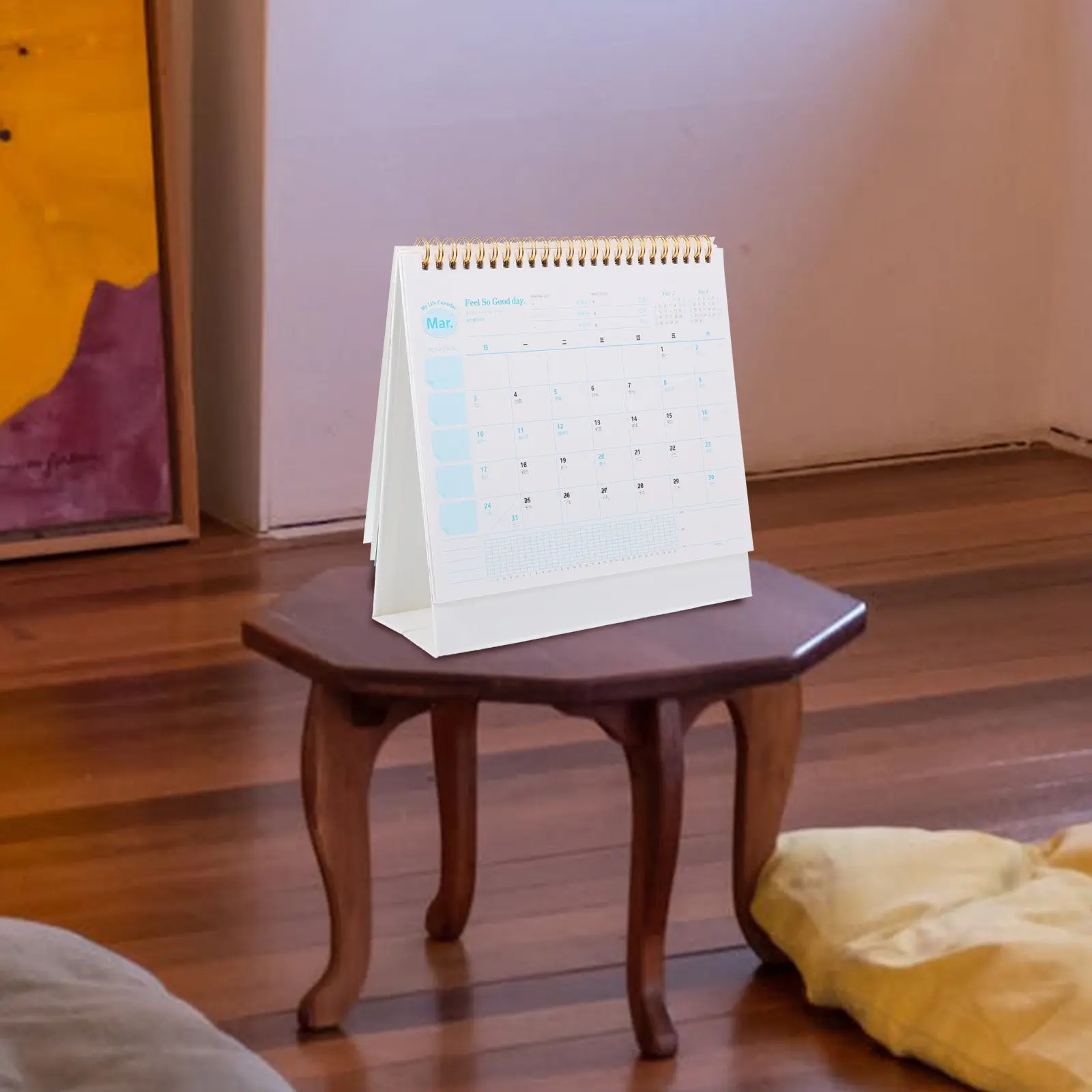 

Desk Calendar Paper Desktop Small Sturdy Binding 2024 Flip Calendar for Office Home Furnishing Decor Desktop Organizer
