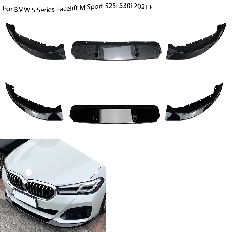 

3 шт. для BMW 5 серии G30 M Sport 525i 530i 2021+ автомобильный передний бампер, спойлер, боковой слиток, комплект кузова, защитные наклейки