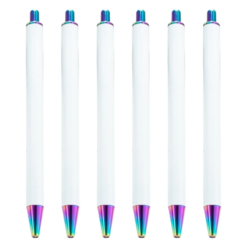 6Pcs Retractable Ballpoint Pen for Heat Transfer, Sublimation Pen Blank