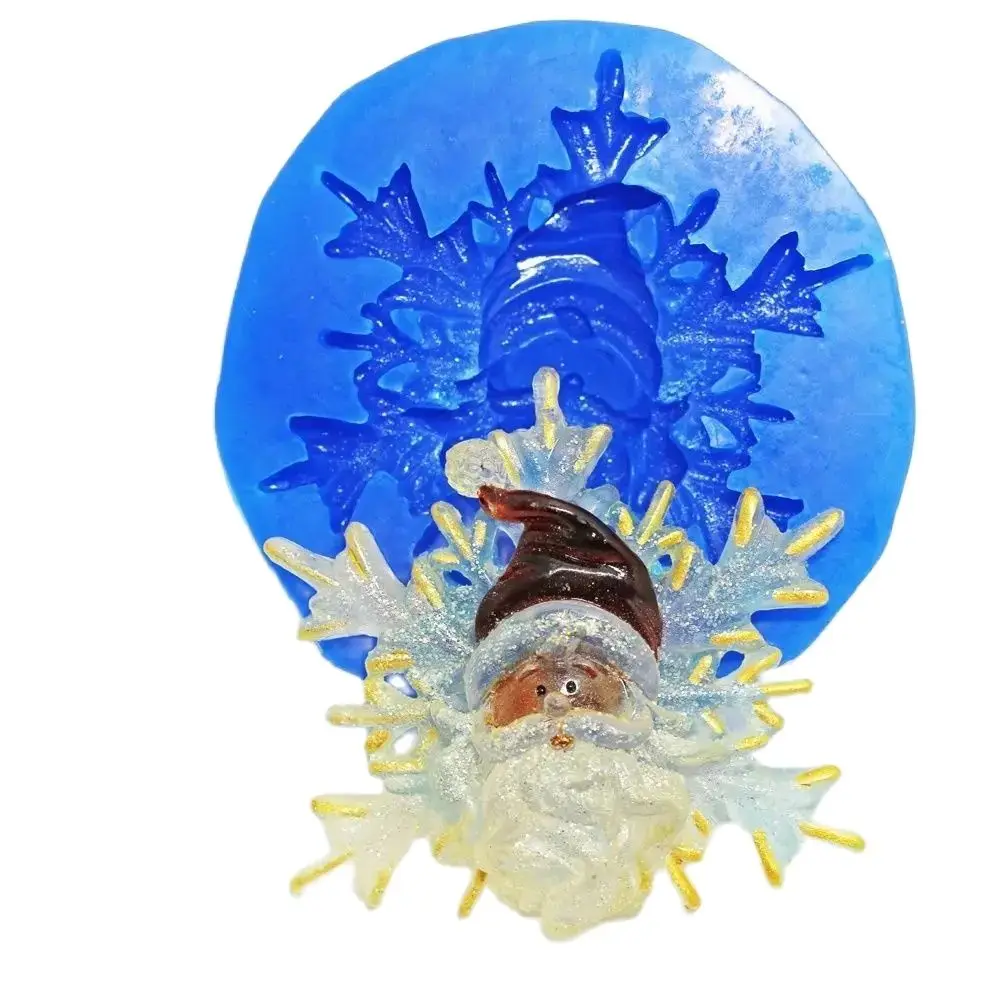 

Santa & Snowflake Silicone Christmas Mould Cake Decorating Fondant Icing Sugarcraft Baking Mold Xmas Santa