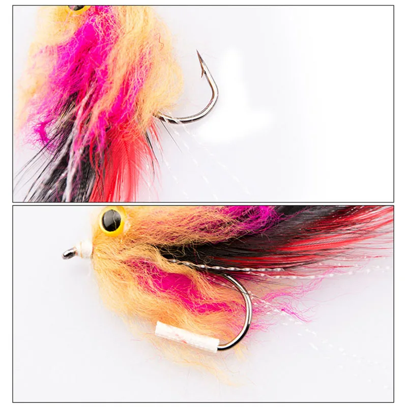 

ABAZJ 1pcs/bag New Trout Steelhead Salmon Pike Streamer Fly for Fly Fishing Flies Size 4# Hook
