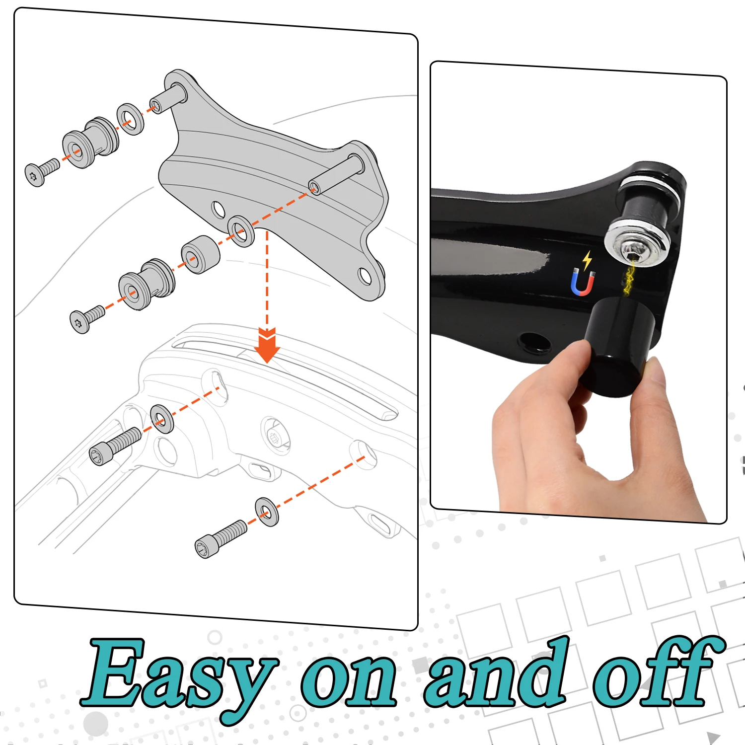 Motorcycles Rear Detachable 4 Point Docking Hardware Cover Kit for Harley Touring Electra Street Glide FLHX Road King FLHR 14-24