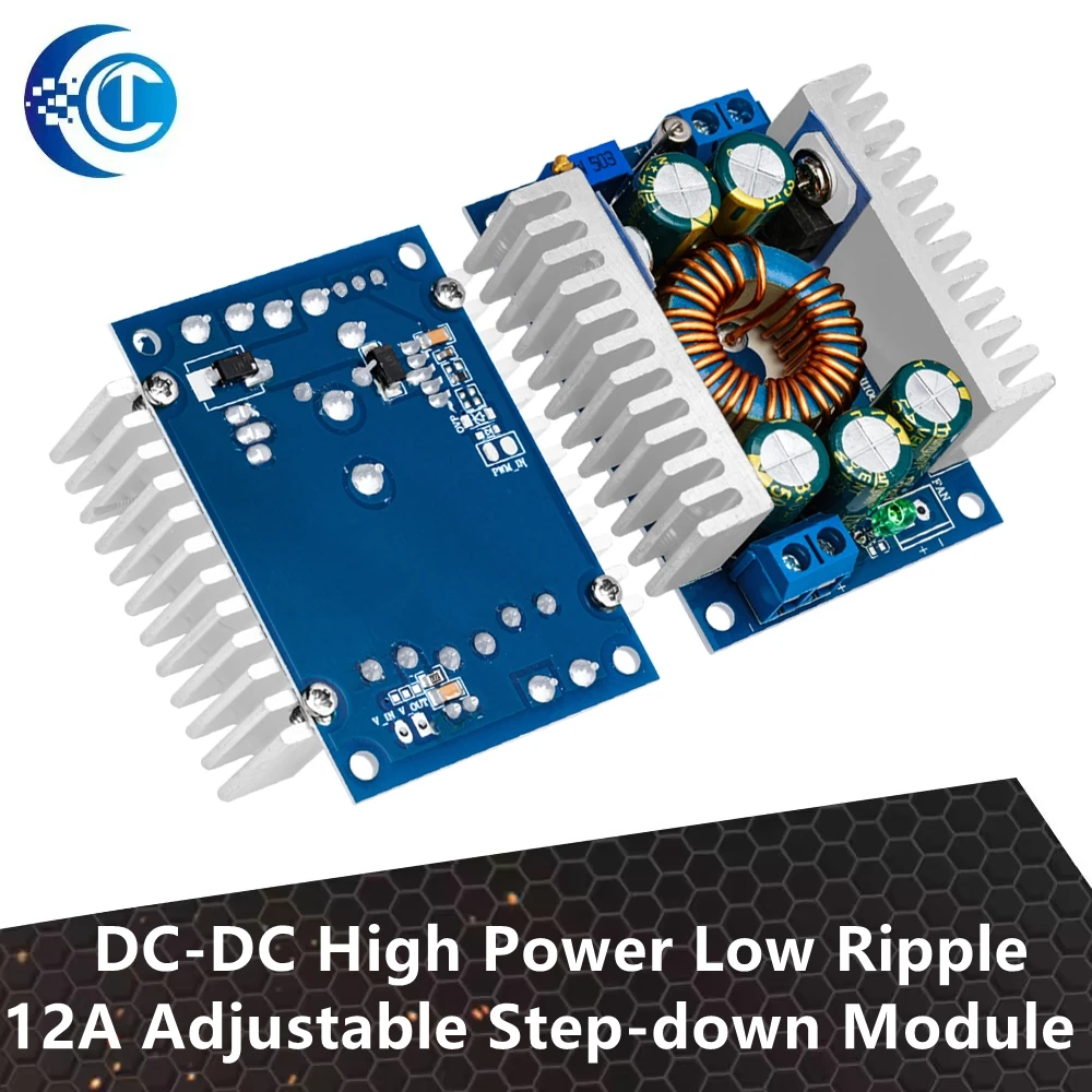 Modul Step-down DC-DC Daya Tinggi Rendah Ripple 12A yang Dapat Disesuaikan - Modul Daya Mobil Efisien 95% DC-DC Daya Tinggi Rendah Ripple 12A yang Dapat Disesuaikan