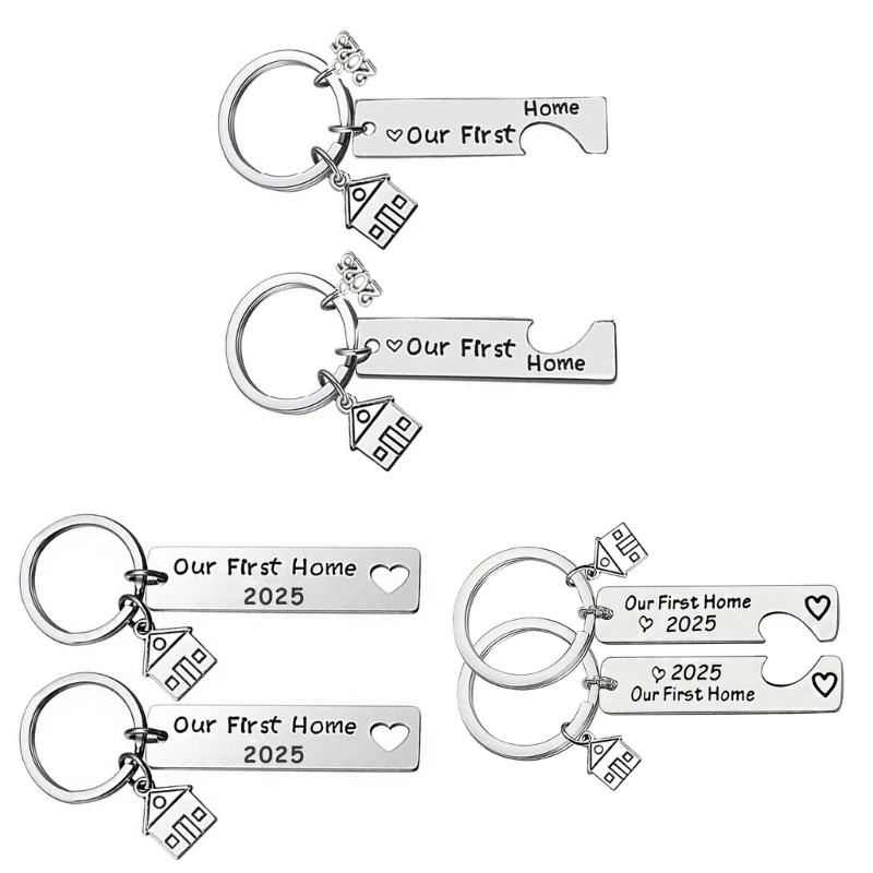 Thoughtfully Designed 2025 Keychain 2025 Housewarming Gifts Keychain Sturdy Stainless Steel Keyrings Hanging Charm X3UD