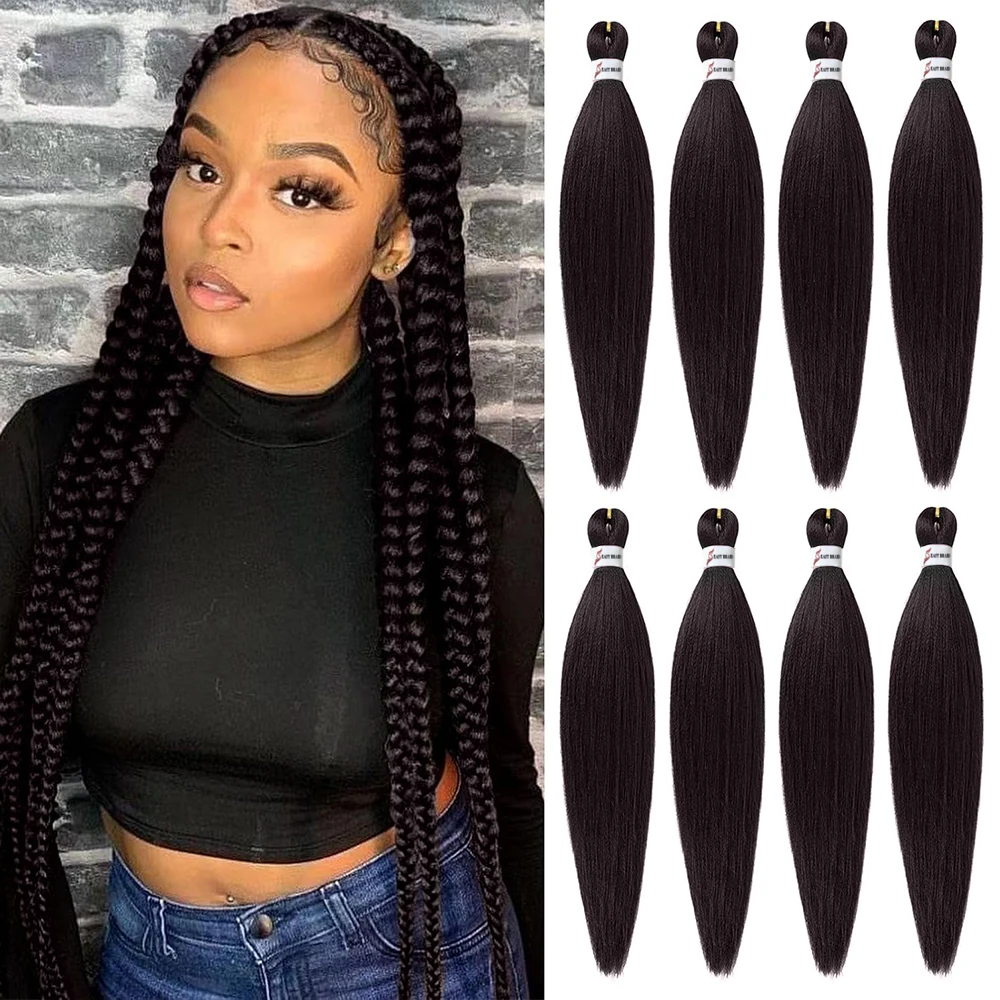 8 Packs Pre-Stretched Synthetic Braiding Hair Extensions