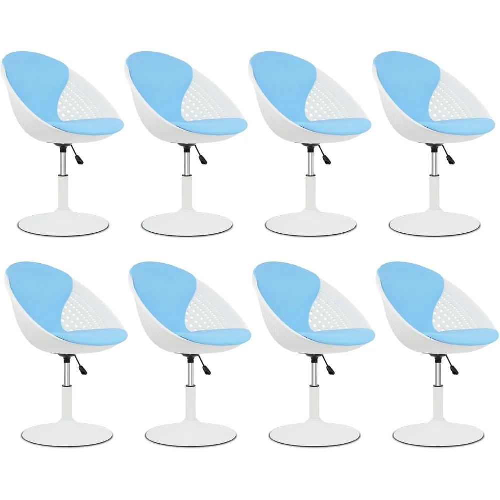 

Adjustable Height 360° Swivel Waiting Chairs with Heavy Duty Metal Base, Leather Comfy Cushion, Egg-Shaped Guest Reception Side