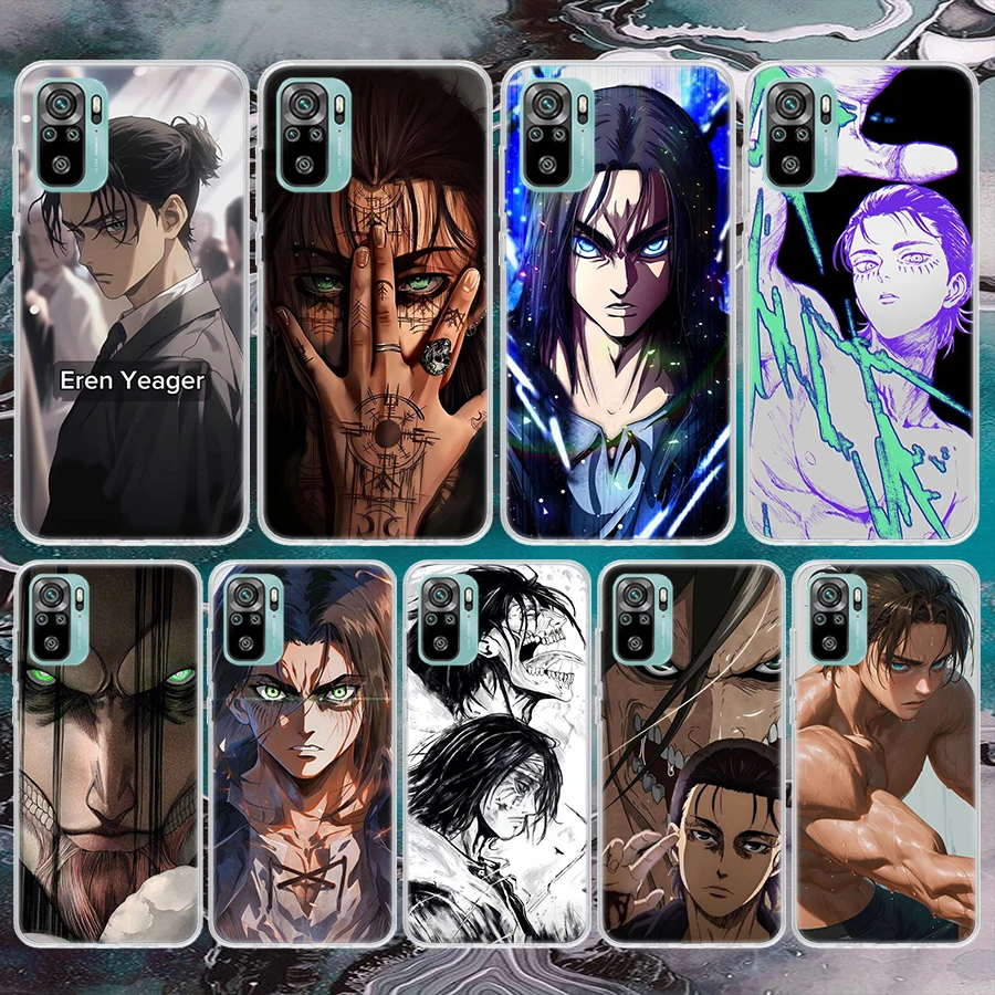 A-Attack on T-Titan Eren Yeager Soft Phone Case For Xiaomi Redmi Note 14 13 12S 12 11S 11 11E Pro Plus 10S 10 9S 9 Note14 Patter