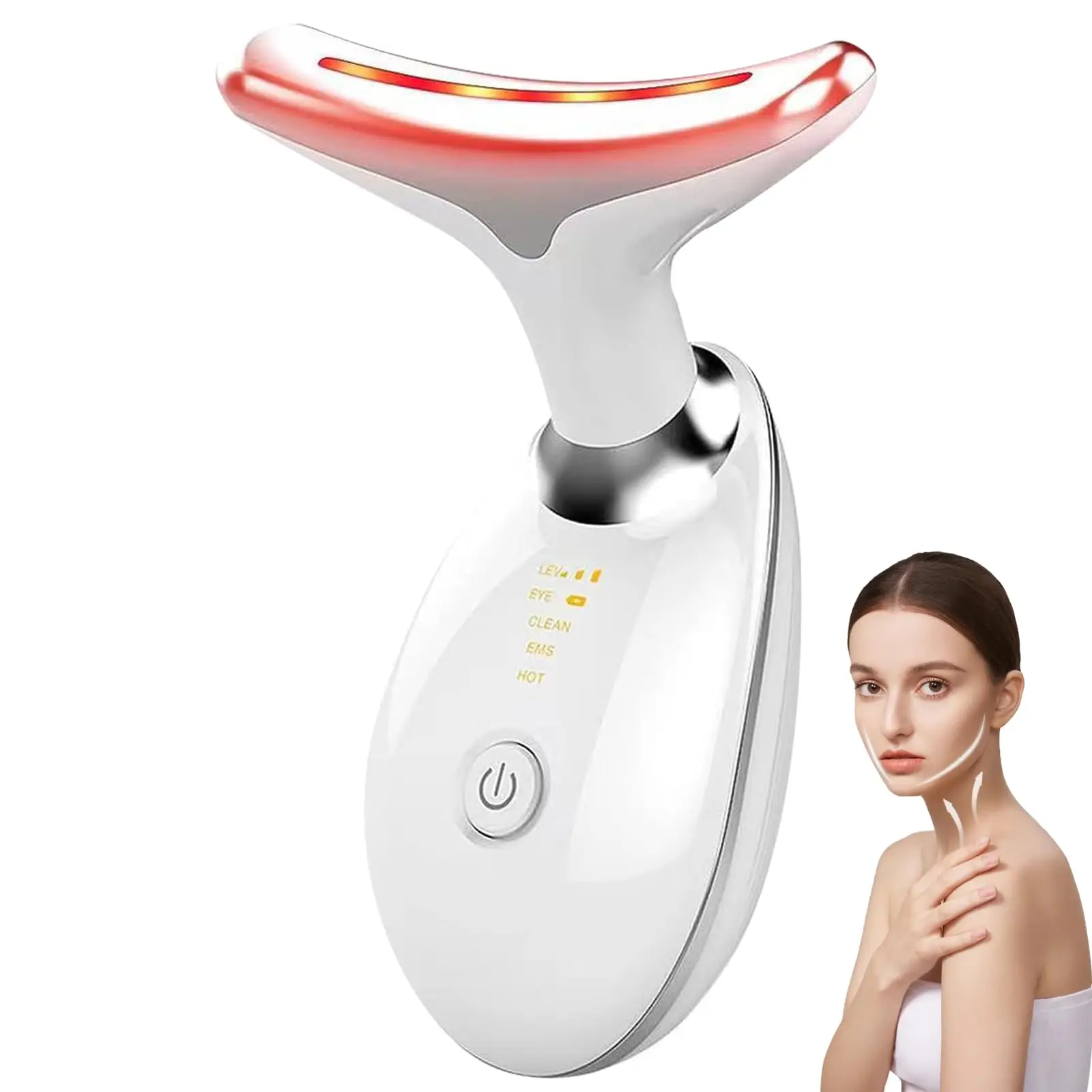 EMS Collo Face Lifter Collo Face Lifting Massaggiatore Dispositivo per stringere la pelle Led Photon Therapy Antirughe Doppio mento di rimozione