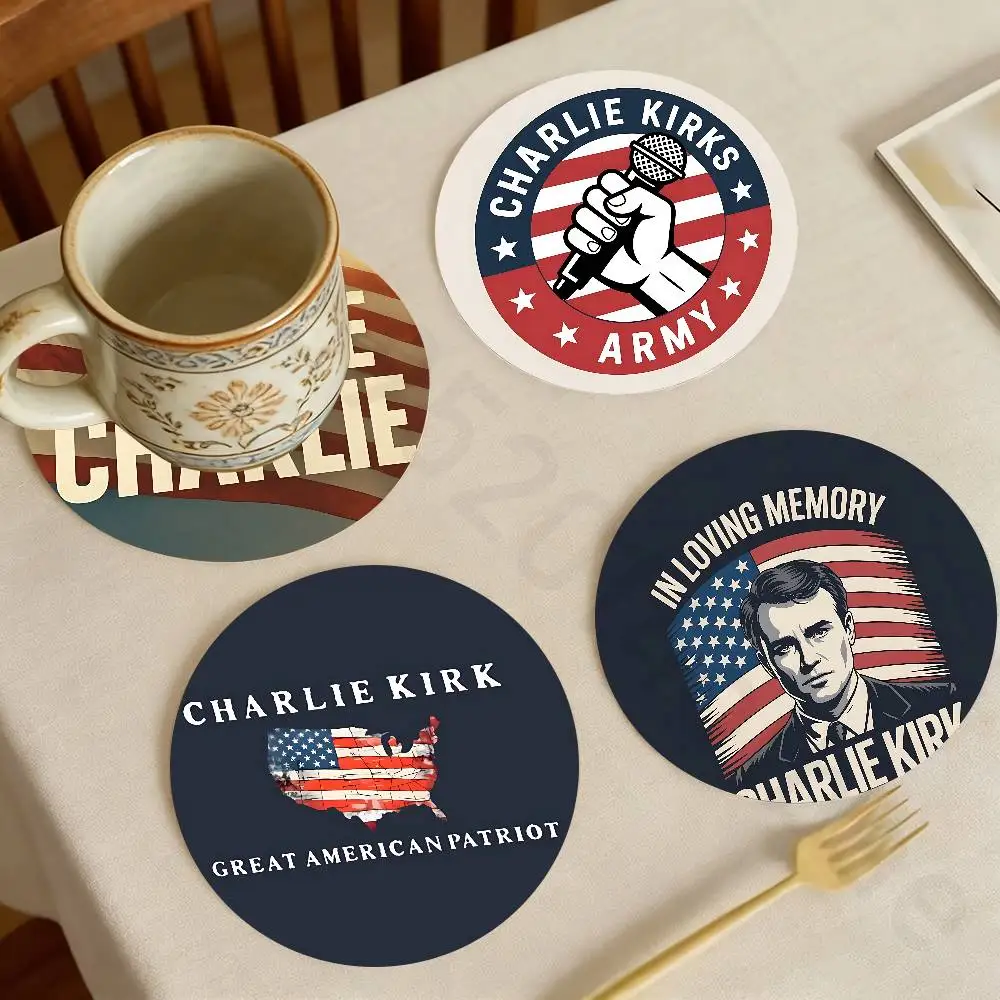 

Charlie K-Kirk Cross Wooden Theme Desktop Heat Mats Home Decor Coffee Mug Coasters For Office Restaurant