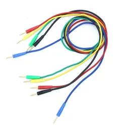 1 pz 2MM placcato oro spina a Banana multimetro cavo di prova doppia spina a Banana Test cavo in Silicone per elettrico 18AWG lunghezza 1 metro