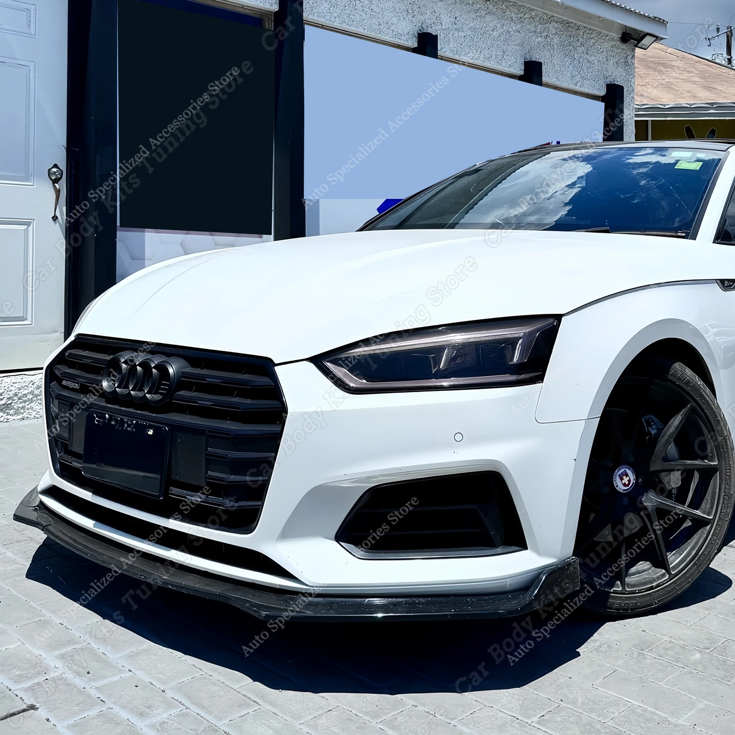 

Gloss Black Car Front Bumper Lip Spoiler Splitter Diffuser For Audi A5 F5 B9 TFSI TDI Non S-Line 2017-2019 Pre-Facelift Tuning