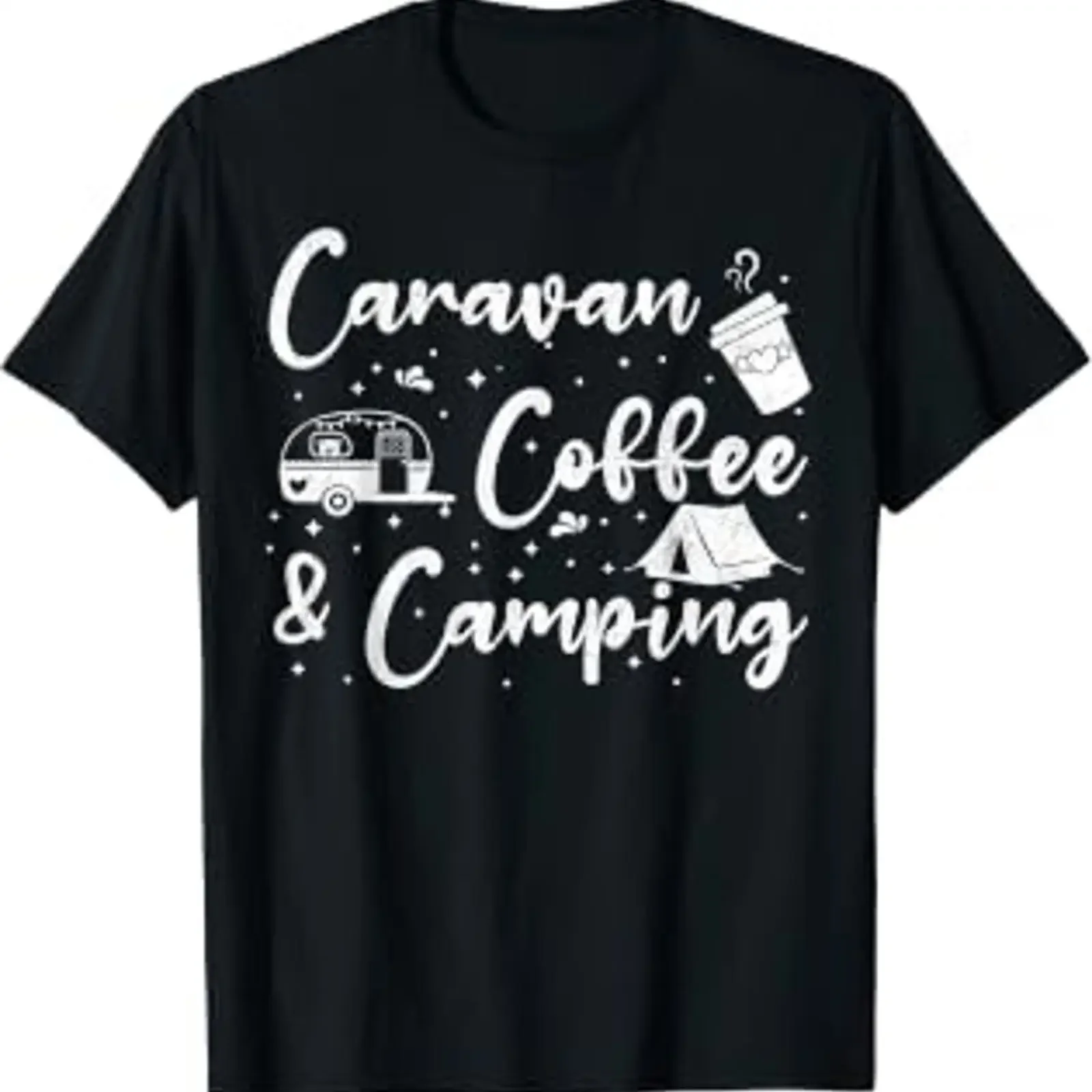 Caravan Coffee Camping Explore The Outdoors Caravanning T Shirt vintage Washed Soft Stylish Unisex Comfortable Breathable