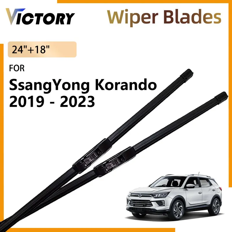 

For SsangYong Korando C300 2019 2020 2021 2022 2023 Accessories Car Front Wiper Blade Windshield Windscreen Window Brush 24"18"