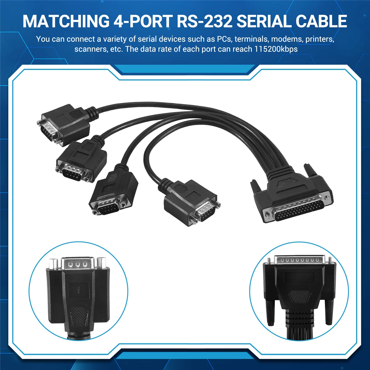 Pci-eシリアルポートカード,pcie to 4シリアルポート,rs232,9ピン,産業用制御,4ポート拡張カード,ケーブル付きax99100