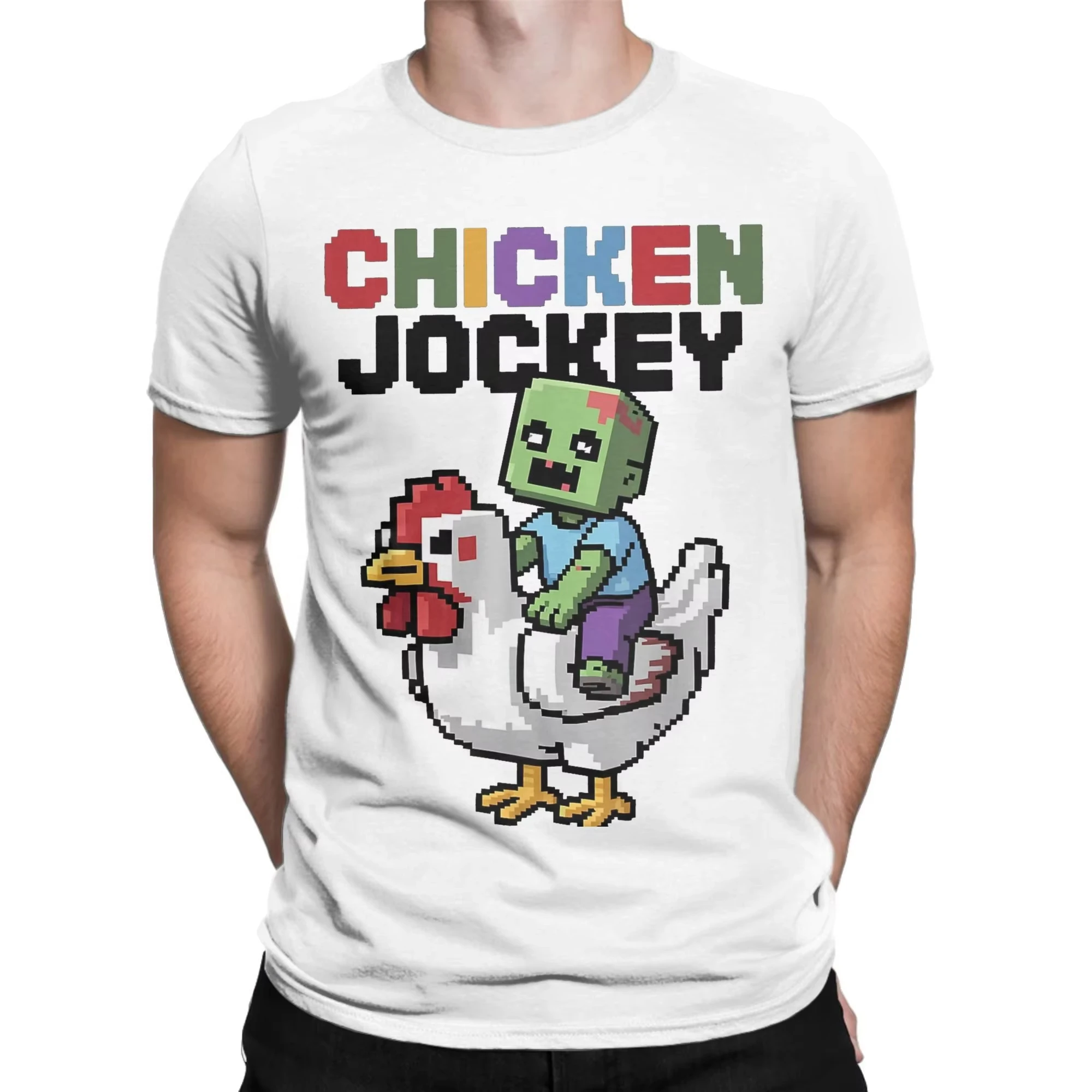 

Летняя футболка Steve's Lava Chicken Pixel 2025 из фильма, мужская и женская хлопковая футболка с короткими рукавами, уличная одежда, повседневная свободная одежда больших размеров