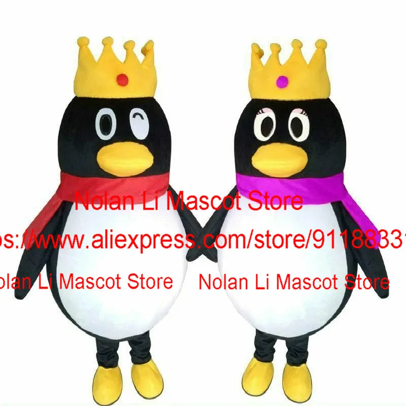 Hete Verkopende Pinguïn Mascotte Kostuum Cartoon Set Rollenspel Volwassen Maat Bloemenjurk Kerstfeest Reclame Spel Geschenken 1113