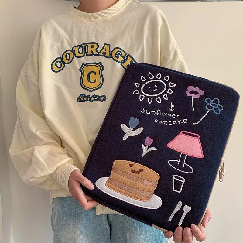 حقيبة كمبيوتر محمولة مقاس 11/13 بوصة، وسادة داخلية، تصميم كعكة القلب، حقيبة كمبيوتر لوحي، حشوة داخلية واقية