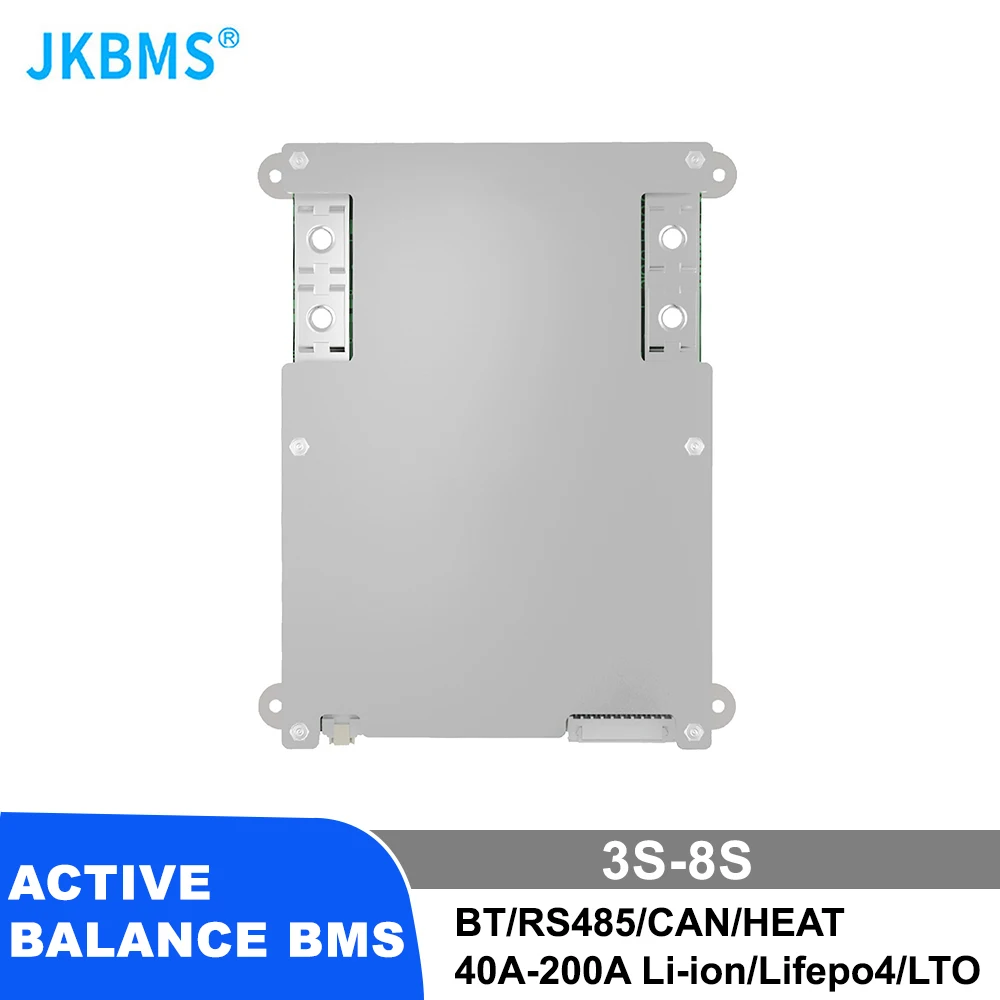 

JKBMS SMART BMS 8S BMS 4S 5S 6S 7S 8S 12V 24V BATTERY WITH 1A 2A ACTIVE BALANCE HEAT FUNCTION ON SALE 100A 200A 300A