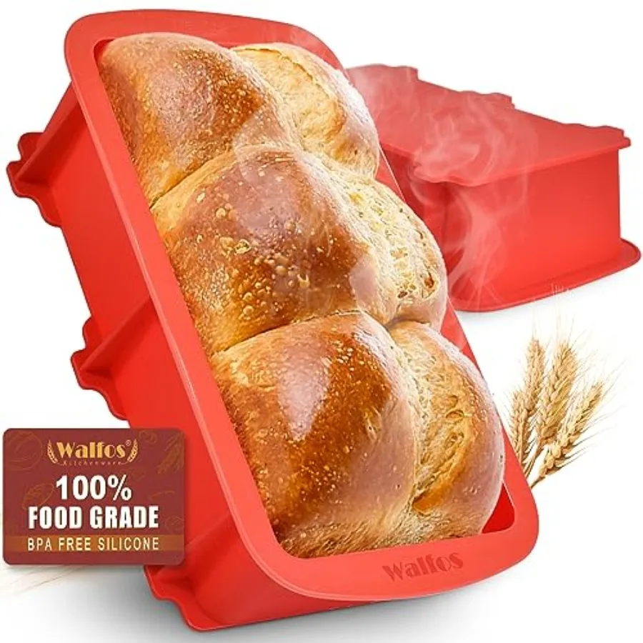 Silicone Bread Loaf Pan, 9 x 5 inch Non-Stick Silicone Loaf Pans For Baking Set of 2, Perfect For Bread, Cake, Meatloaf, Dishwa