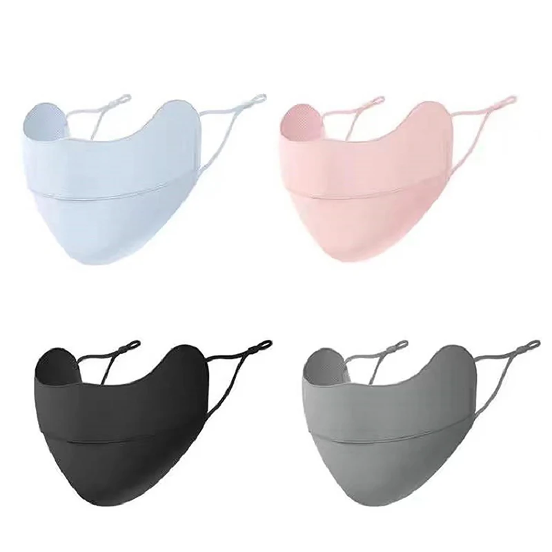 Outdoor Ice Silk Sunscreen Mask Women Summer Anti-UV Quick-drying Face Cover Scarf Breathable Neck Protection Hang Ear Headband