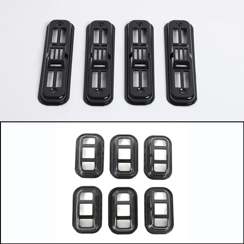 

ABS Front and rear roof light protective mesh cover, side turn signal protective mesh cover for Hummer H2 2003-2009 Accessories