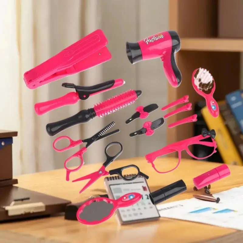 17 قطعة مجموعة صالون تجميل الفتيات طقم مكياج للطفل التظاهر اللعب لعبة تأثيري للحزب لعبة Maquillage juguetes الفتيات هدية عيد ميلاد #3