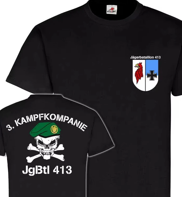 3 jgbtl 413 Torgelow Hunters Battalion BUNDESWEHR Badge MenT Shirt Short Sleeve Casual O-Neck Shirt