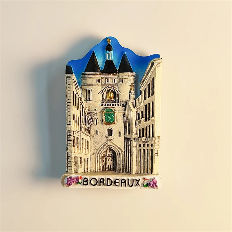 France，Bordeaux，Da Zhong Men，scenery，3D Stereoscopic，Tourism souvenirs，Resin painting，Decoration home，Refrigerator magnets