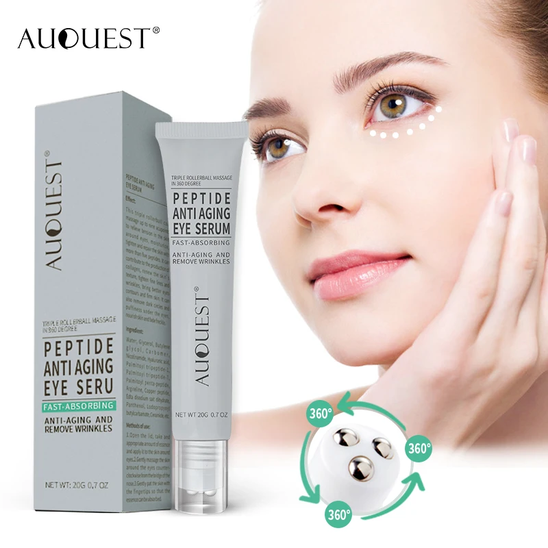 AuQuest Peptides Ageless Instantly Eye CreamHyaluronic Acid Serum Essence Gel for Firming Wrinkles Whitening Puffy EyeCare 10PCS