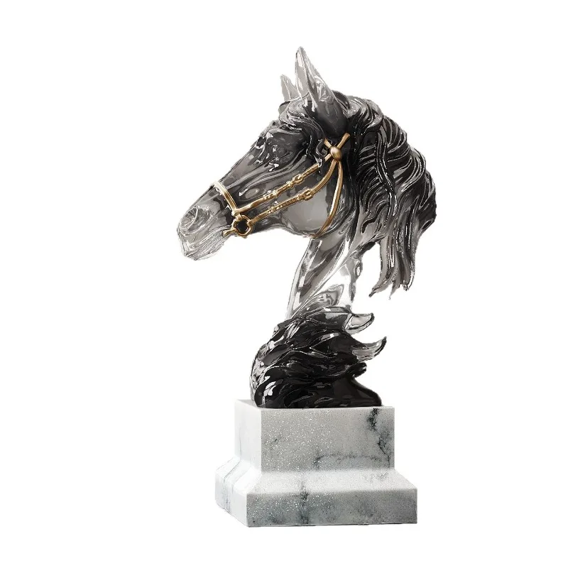 1Pcs Resin Horse Head Decorative Art Design Sculptures and Statues Living Room Decoration Home Decoration Accessories