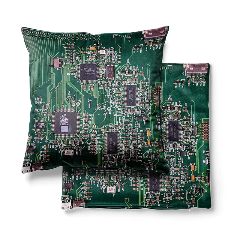 Gaslight Gatekeep Girlboss Circuit Board Throw Pillow Covers Cushion Cases for Couch Sofa 45cm x 45cm