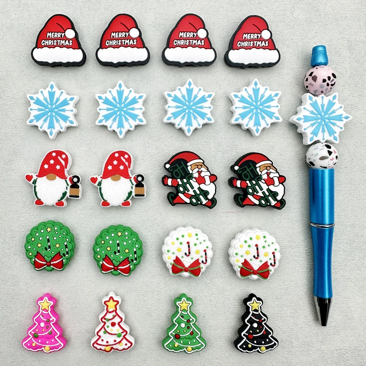 10PC Silicone Beads Baby Christmas Focal Bead Teethe Baby Toys DIY String Pen Beads Nipple Chain Jewelry Accessories Kawai Gifts