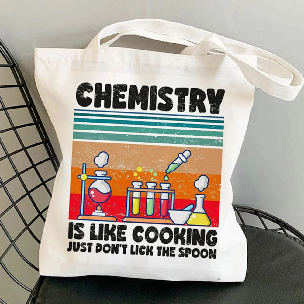 Women Shopping bag Chemistry Canvas Bag Harajuku Reuseable Shopper Canvas Bag girl handbag Tote Shoulder Lady Bags