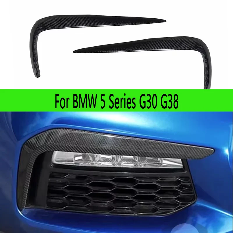 For BMW 5 Series G30 G38 530i 540i Carbon Fiber Car Front Bumper Wind knife Splitter Spoiler Canard Air Knife Surround Trim