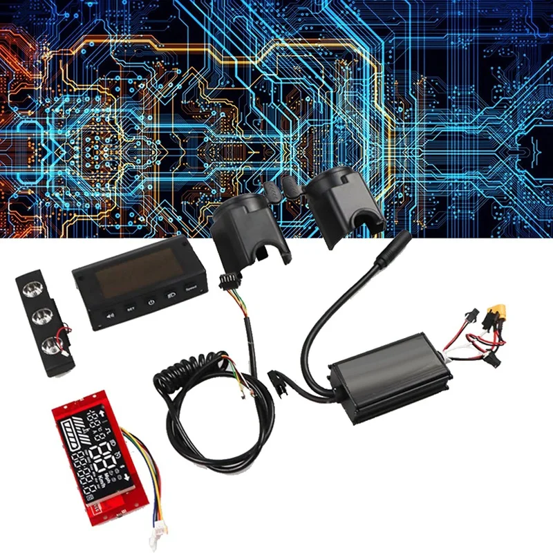 For KUGOO 8 Inch Electric Scooter Accessories Dashboard Controller+Motherboard Display+LED Light Handle Kit