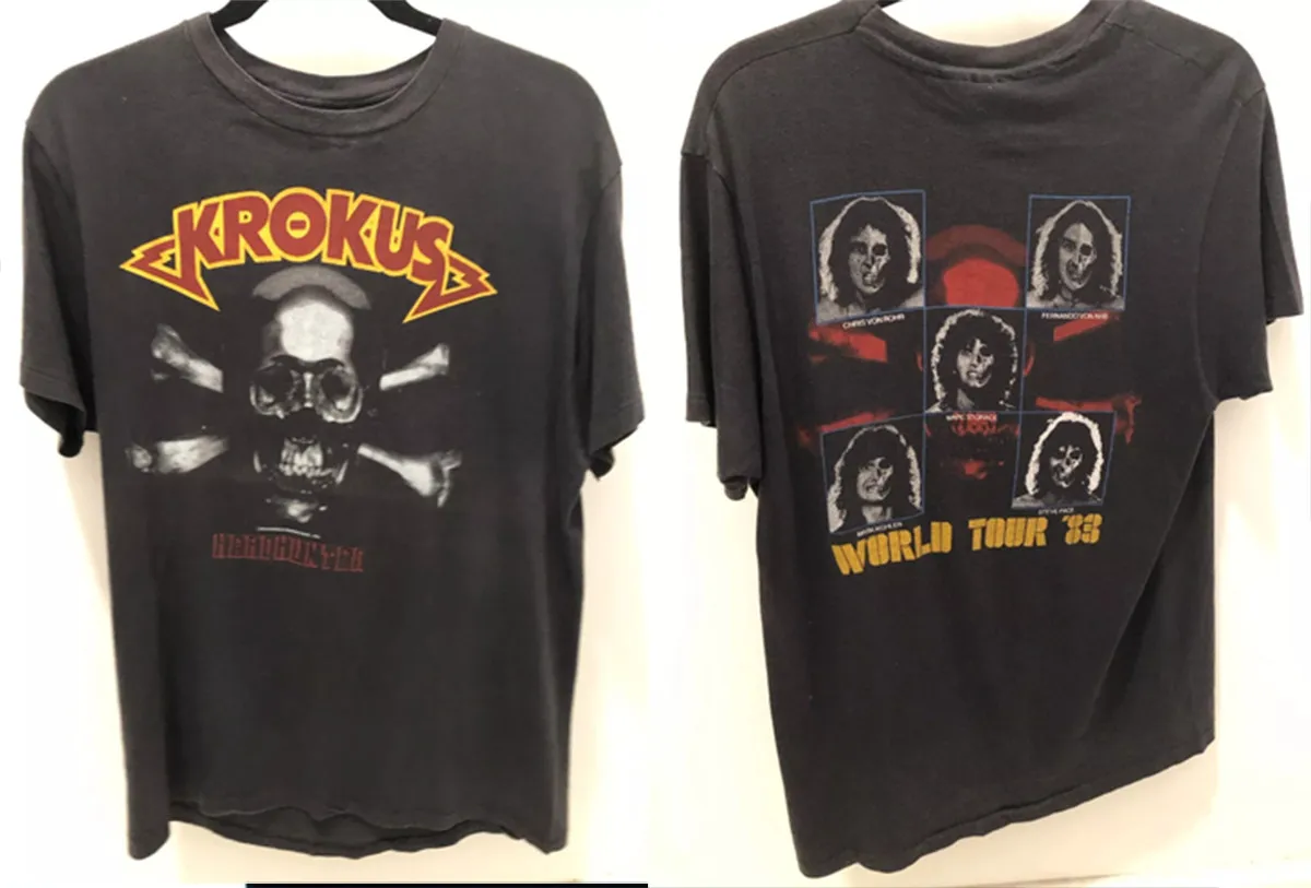 Krokus HeadHunter 2 side -shirt 1983 Rock Tee Size S-5XL KN584