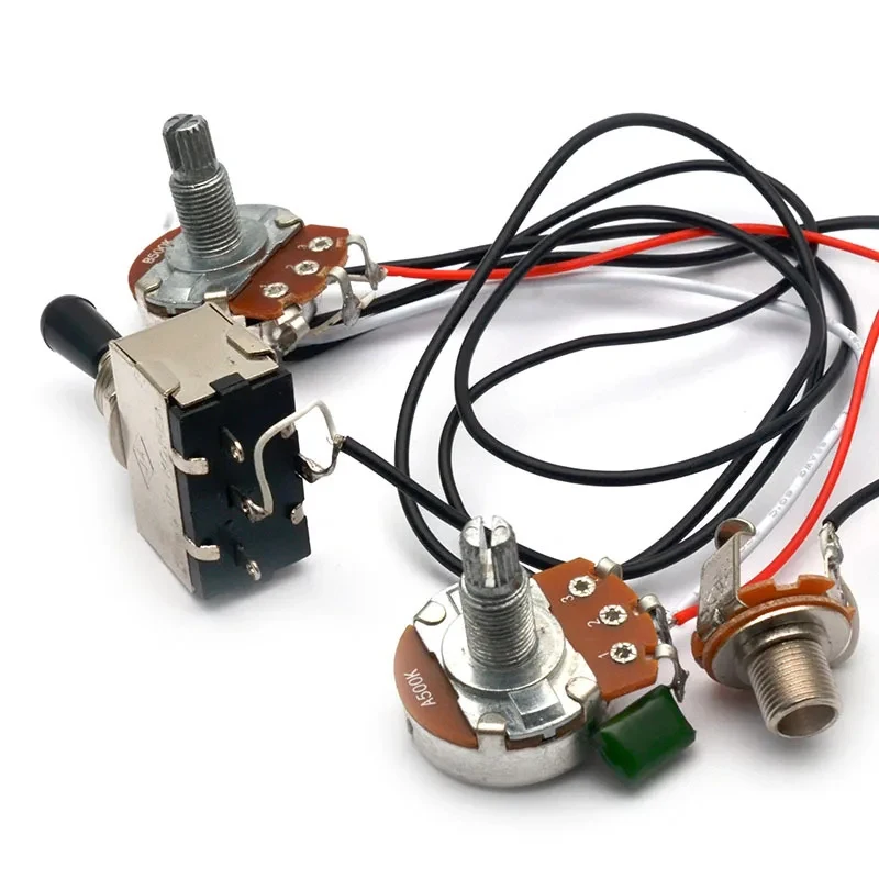 Style Guitar Wiring Harness 1T1V 500K Pots 3 Way Toggle Switch Upgrade Parts