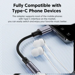 Durable Nylon Braided Type C Headphone Jack Adapter, Gold-Plated 3.5mm Aux Cable for Car/Music/Gaming (0ms Delay, Mic & Volume C