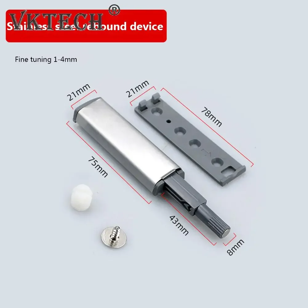 10 stks Deurstopper Kast Vangsten Rvs Push To Open Touch Demper Buffers Zachte Stille Dichter Magnetische Hardware Laden