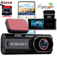 ACCEO UHD 4K Dash Cam Car DVR With GPS WiFi Night Vision 24h Parking Monitoring Support Dual Lens 1080P Black Box Rear Camera