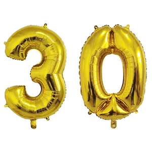 Ballonnummer, Gold, Silber, Schwarz, Happy Birthday Party Decoration Supplies, 16 18 30 40 50 60 70 90, 32, 32 8 Hauptverkaufsfeier 90er Männerkleidung - №6