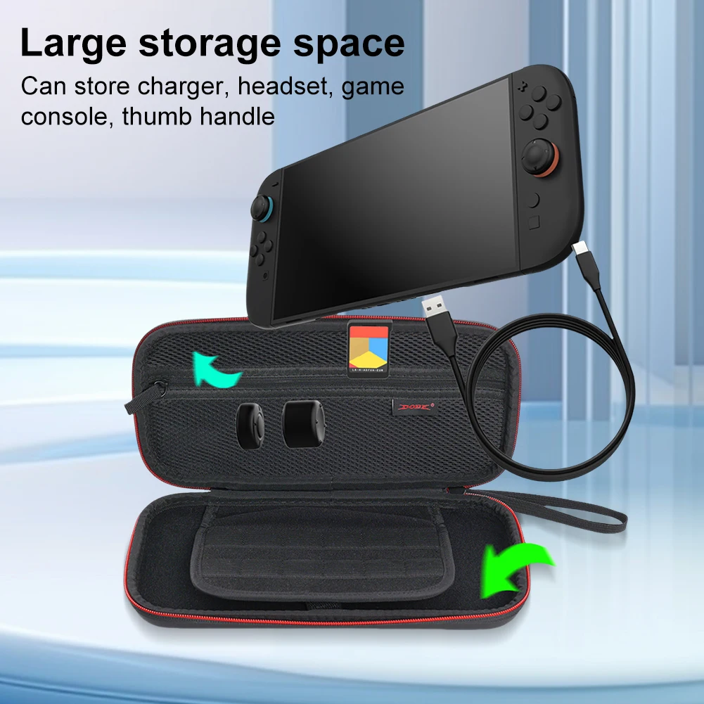 EVA Carrying Case W/ Mesh Pockets Portable Storage Bag with 8-Bit Game Cartridge Storage Box Game Conslole Case for Switch 2 NS2