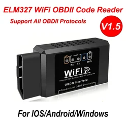 ELM327 WiFi OBD2 Scanner Code Reader V1.5 Car Diagnostic Tools WIFI For Android/IOS OBD 2 Car Diagnostic OBD2 Interface Adapter